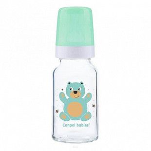 Бутылочка Canpol babies Стеклянная С рисунком 120 мл 42/202 Blue