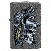 Зажигалка Zippo Wolf Skull Iron Stone 29863