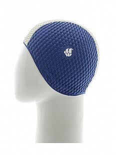 Шапочка для бассейна (плавания) женская Mad Wave Bubble blue/white