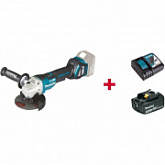 Аккумуляторная углошлифмашина Makita DGA 518 ZU + аккумулятор 3 Ач и зарядное устройство DGA518ZURF