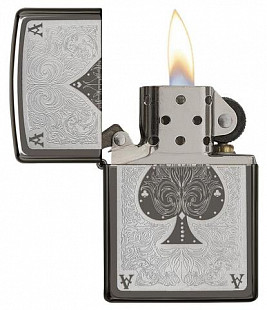 Зажигалка Zippo Ace of Spades Filigree 28323 black ice