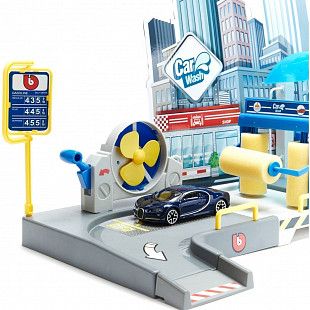 Игровой набор Bburago Street Fire Автомойка с машинкой (18-30406) black