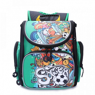 Рюкзак школьный GRIZZLY RA-970-6 /2 green/black