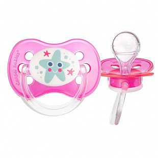 Пустышка силиконовая круглая 6-18 мес. Canpol babies Love&Sea (22/435) pink