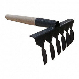 Грабли металлические с деревянным черенком Рубин-7 37 см ГВ5