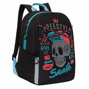 Рюкзак школьный GRIZZLY RB-151-3 /2 black/light turquoise
