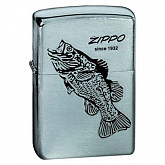 Зажигалка Zippo 200 Black Bass silver