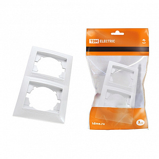 Рамка Tdm 2-х постовая горизонтальная Лама white SQ1815-0030