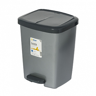 Контейнер Drina для мусора с педалью Luxis 25 л 10314 grey/black