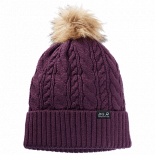 Шапка женская Jack Wolfskin Narita Pompom Cap Women aubergine