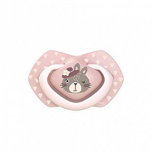 Пустышка Canpol babies Bonjour Paris Силиконовая Симметричная 6-18 мес., 2 шт. (22/648_pin) pink