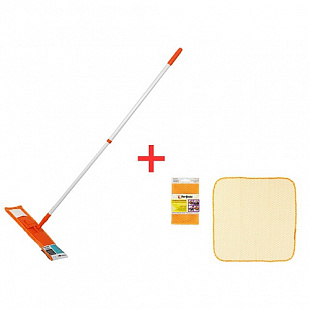 Швабра для пола с насадкой из микрофибры + салфетка кухонная Non-Scratch 45-360001 Perfecto Linea 43-392014/1