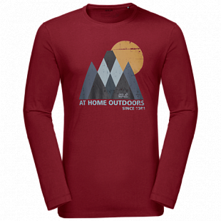Футболка мужская Jack Wolfskin Mountain Longsleeve M dark lacquer red