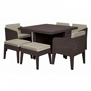 Комплект мебели Columbia dining set 7 предметов brown