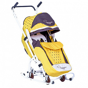 Санки-коляска RT Скользяшки Мозаика 0904-Р14 yellow/brown/beige