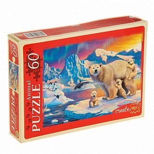 Пазлы Рыжий Кот Белые медведи П60-5913