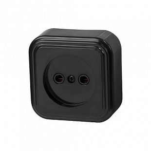 Розетка 1-ая Юпитер Стандарт RA16-131-Ч black JP7412-04