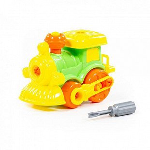 Конструктор-транспорт Полесье Паровозик 25шт 77134 Red