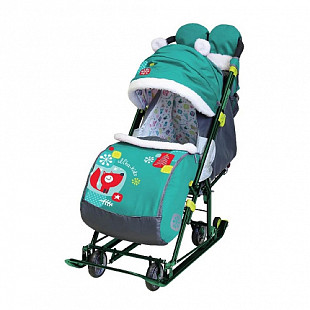 Санки-коляска Nika Детям 7-6 Лисичка НД7-6 emerald
