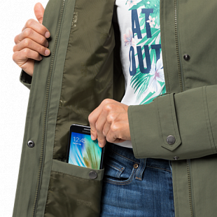Пальто женское Jack Wolfskin Kimberley Coat woodland green