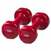 Гантели виниловые 1х1 кг red