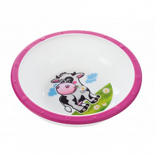 Тарелка Canpol babies Пластиковая 270 мл Коровка 4/416 Pink