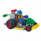 Игрушка Turtles Фигурка Лео 6 см с багги, серия Half Shell Hero 96701