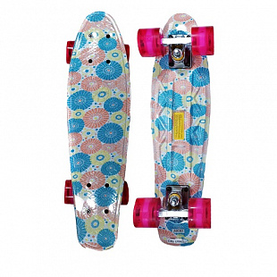 Penny board (пенни борд) Explore Launcher 22'' Flowers Pink/Blue