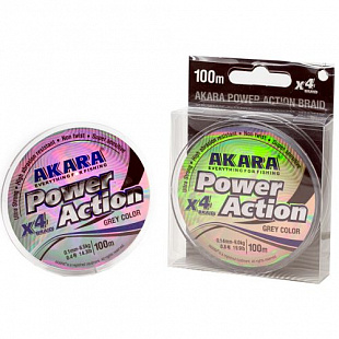 Шнур Akara Power Action X-4 Grey 100 м
