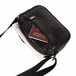 Мужская кожаная сумка Polar 5001142-1 black