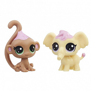 Игровой набор Littlest Pet Shop Обезьянка и Слоник (E0399)