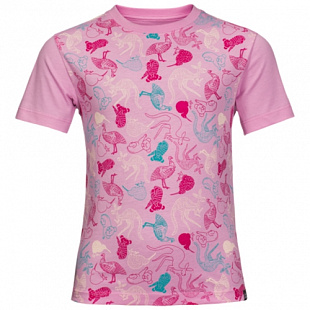 Футболка детская Jack Wolfskin Walhalla Hills T Kids pink tulip allover