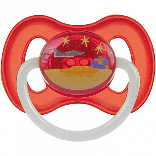 Пустышка Canpol babies Космическая Латексная Круглая 6-18 мес Светящееся колечко 23/222_red Red