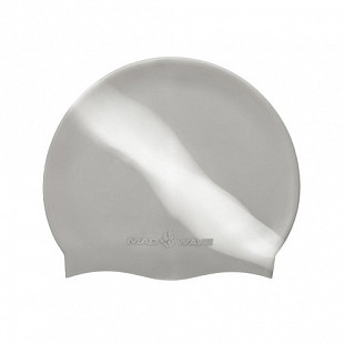 Шапочка для бассейна (плавания) взрослая Mad Wave Multi Adult gray/white