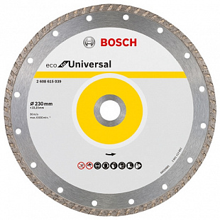 Алмазный круг Bosch Турбо 230х2,4х10x22,23 мм Универсал ECO 2608615039