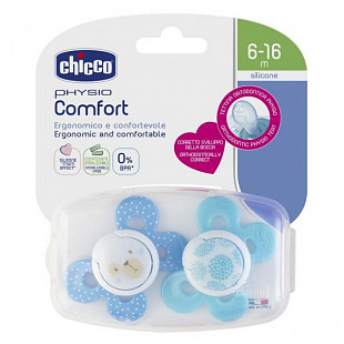 Пустышка силиконовая Chicco Physio Comfort 6-16 мес 2 шт 00074933210000