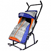Санки-коляска RT Герда 4-Р3 blue/grey/orange