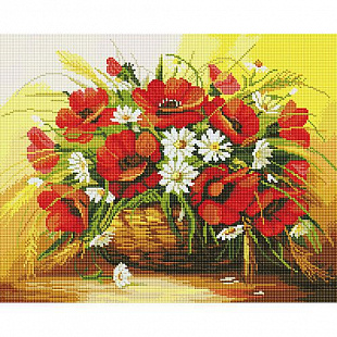 Алмазная мозаика Picasso Корзинка с ромашками и маками PD4050086