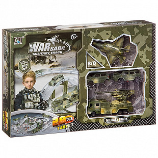 Набор военнной техники Shenzhen Toys с трассой 180 см, дорожными знаками и заправкой М93570