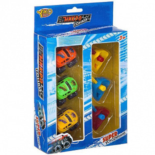Набор YAKO Машинок с пускателем, серия Микрогонки М6448