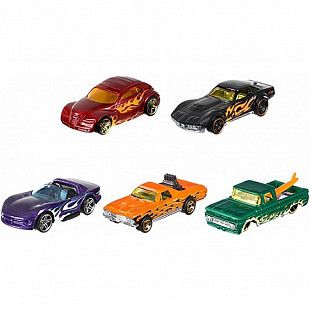 Набор машинок Hot Wheels 5 машинок (DJG23) violet/orange/red/black/green