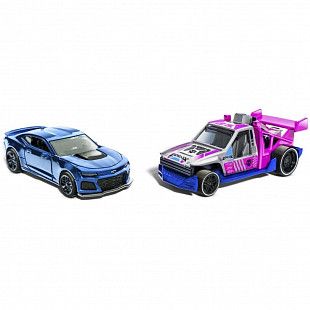 Игровой набор Hot Wheels Pull-Back Speeders 2022 Camaro ZL1 & Lolux (HPR91 HPR95)