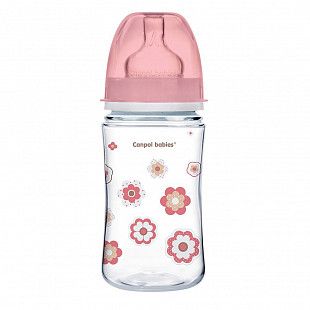 Антиколиковая бутылочка для кормления Canpol babies Easystart NEWBORN BABY с широким горлышком 240 мл., 3 мес.+ (35/217_pin) pink