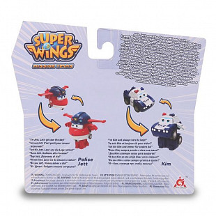 Мини-трансформеры 2 в 1 Super Wings Команда Полиции Джетт и Пол EU730002A