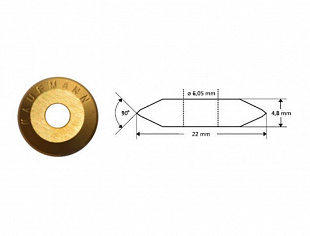 Колесо режущее Kaufmann Для плиткореза Profi 22 мм 10.980.25 Gold
