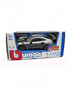 Машинка Bburago 1:43 Porsche 911 GT2 RS (18-30000/18-30388) silver/black