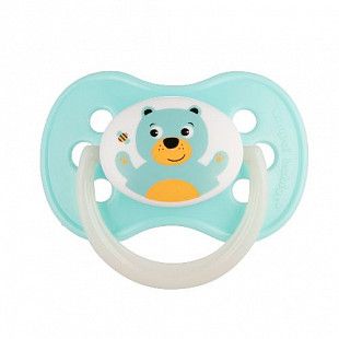Пустышка латексная круглая 6-18 мес. Canpol babies Cute Animals (22/594) turquoise