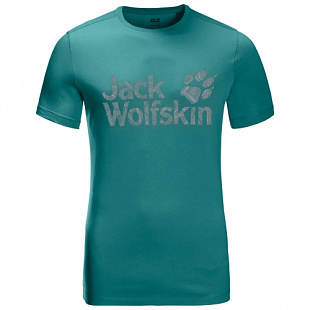 Футболка мужская Jack Wolfskin Brand Logo T M emerald green