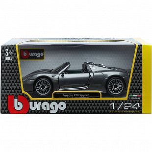 Коллекционная машина Bburago 1:24 Porsche 918 Spyder (18-21076) gray