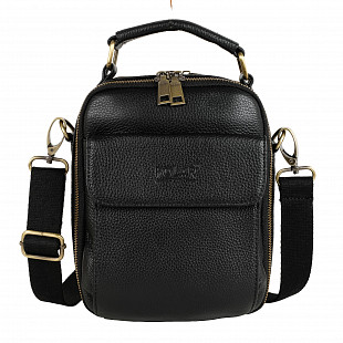 Мужская кожаная сумка Polar 25031 black
